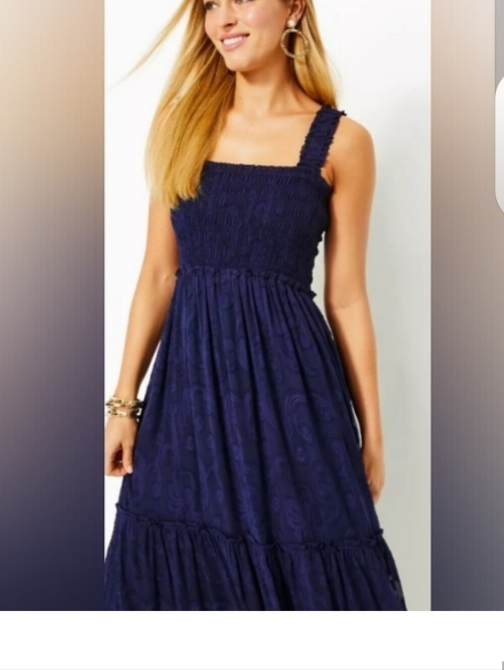 EUC Beautiful Hadly Smocked Maxi Dress